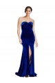 Blu Reale Stile sirena Innamorato Sweep treno Velluto Elastico Lunga Formali Abiti da damigella donore / Abiti da sera / Abiti da ballo Basso Prezzo