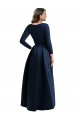 Blu marino scuro Abito da ballo Scollatura a V Spandex Lunga Asimmetrico Formali Abiti da damigella donore / Abiti da sera / Abiti da ballo Basso Prezzo