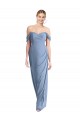 Blu polveroso Stile sirena Chiffona Lunga Abiti da damigella donore Basso Prezzo