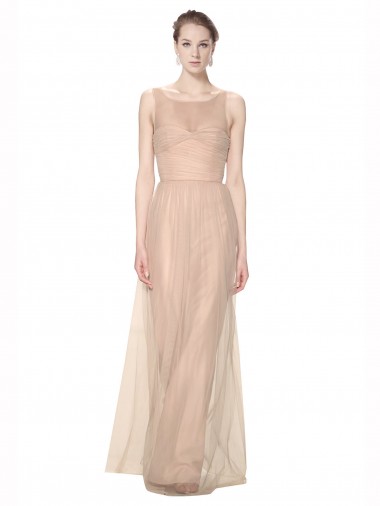Blush 95 Tubino Illusione Innamorato Tulle Lunga Abiti da damigella donore Basso Prezzo