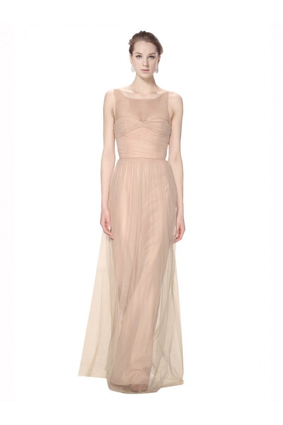 Blush 95 Tubino Illusione Innamorato Tulle Lunga Abiti da damigella donore Basso Prezzo