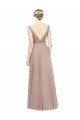 Blush Linea A Scollatura a V Tulle Lunga Abiti da damigella donore Basso Prezzo