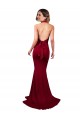 Borgogna Stile sirena Capestro Scollatura a V Spandex Lunga Formali Abiti da damigella donore / Abiti da sera / Abiti da ballo Basso Prezzo