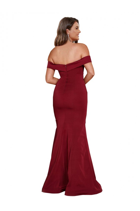 Borgogna Stile sirena Spandex Lunga Formali Abiti da damigella donore / Abiti da sera / Abiti da ballo Basso Prezzo