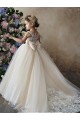 Champagne Abito da ballo Innamorato Tulle Pizzo Lunga Abiti da ragazza di fiori Basso Prezzo
