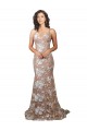 Champagne Stile sirena Scollatura a V Sweep treno Pizzo Abiti da sposa Basso Prezzo