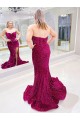 Colore Mostrato Tubino Innamorato Sweep treno Paillettes Velluto Lunga Abiti da ballo Basso Prezzo