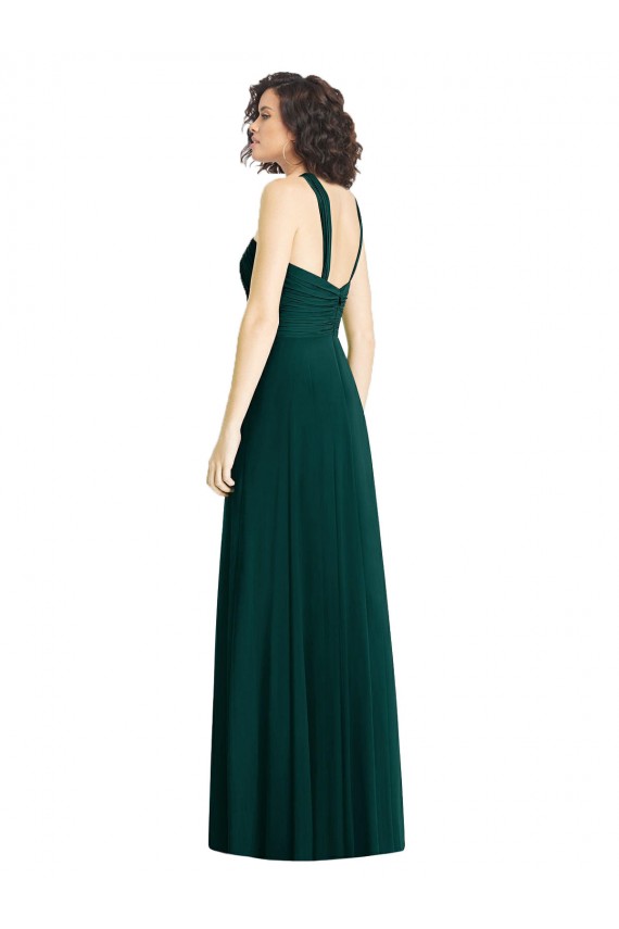 Evergreen Linea A Capestro Chiffona Lunga Abiti da damigella donore Basso Prezzo