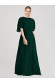 Evergreen Linea A Girocollo Chiffona Lunga Abiti da damigella donore Basso Prezzo