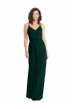 Evergreen Linea A Scollatura a V Chiffona Lunga Abiti da damigella donore Basso Prezzo