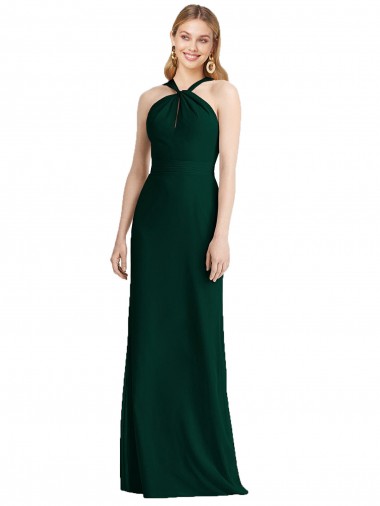 Evergreen Tromba Capestro Chiffona Lunga Abiti da damigella donore Basso Prezzo