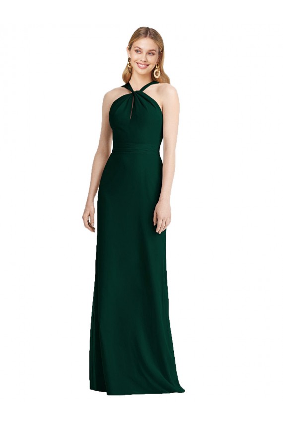 Evergreen Tromba Capestro Chiffona Lunga Abiti da damigella donore Basso Prezzo