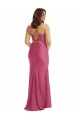 Fucsia Stile sirena Sottili Cappuccio Raso Setoso Lunga Formali Abiti da damigella donore / Abiti da sera / Abiti da ballo Basso Prezzo