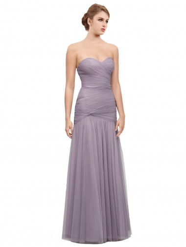 Heather Stile sirena Innamorato Tulle Lunga Abiti da damigella donore Basso Prezzo