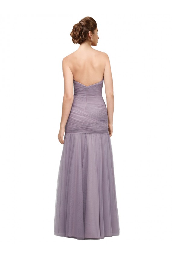 Heather Stile sirena Innamorato Tulle Lunga Abiti da damigella donore Basso Prezzo