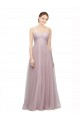 Light Lilac Linea A Innamorato Tulle Pizzo Lunga Abiti da damigella donore Basso Prezzo
