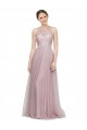 Light Lilac Linea A Innamorato Tulle Pizzo Lunga Abiti da damigella donore Basso Prezzo