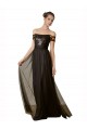 Nero Linea A Tulle Paillettes Lunga Abiti da damigella donore Basso Prezzo