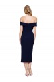 Blu marino scuro Stile sirena Midi Crespo Elastico Corto Abiti da damigella donore / Abiti da sera / Abiti da cocktail Basso Prezzo
