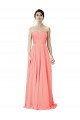 Peach Linea A Senza spalline Chiffona Lunga Abiti da damigella donore Basso Prezzo