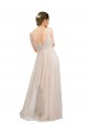 Rosa Linea A Scoop Tulle Lunga Abiti da damigella donore Basso Prezzo