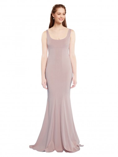 Rosa polveroso Stile sirena Scoop Crespo Elastico Lunga Formali Abiti da damigella donore / Abiti da sera / Abiti da ballo Basso Prezzo