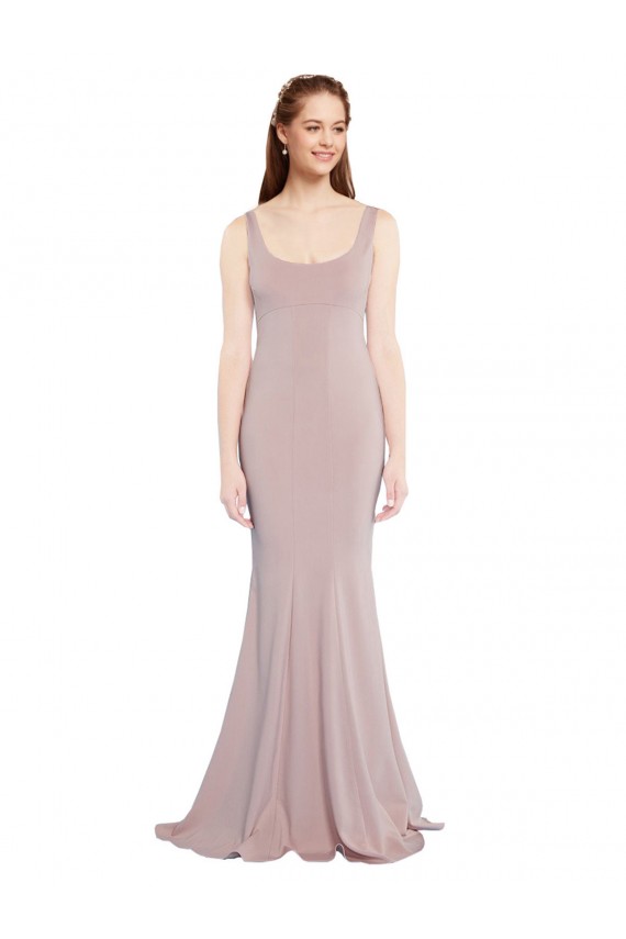 Rosa polveroso Stile sirena Scoop Crespo Elastico Lunga Formali Abiti da damigella donore / Abiti da sera / Abiti da ballo Basso Prezzo