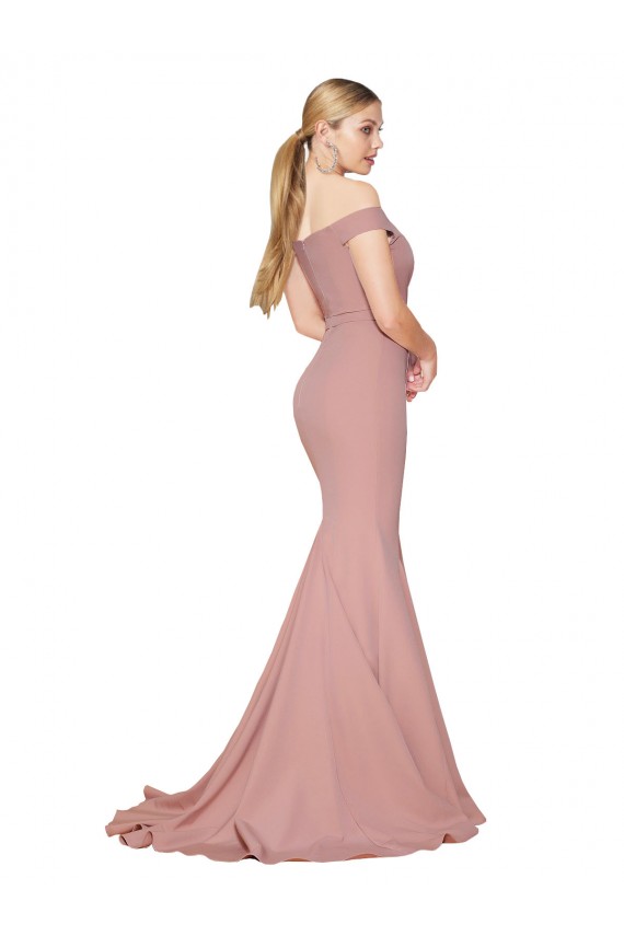 Rosa polveroso Stile sirena Sweep treno Crespo Elastico Lunga Formali Abiti da damigella donore / Abiti da sera / Abiti da ballo Basso Prezzo