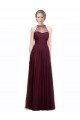 Rosso 74 Linea A Capestro Illusione Tulle Lunga Abiti da damigella donore Basso Prezzo
