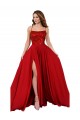Rosso Linea A Sottili Piazza Spandex Pizzo Lunga Abiti da damigella donore / Abiti da ballo Basso Prezzo