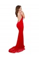 Rosso Stile sirena Alto Collo Pizzo Lunga Formali Abiti da damigella donore / Abiti da sera / Abiti da ballo Basso Prezzo