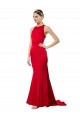 Rosso Stile sirena Capestro Alto Collo Crespo Elastico Lunga Formali Abiti da damigella donore / Abiti da sera / Abiti da ballo Basso Prezzo