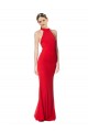Rosso Stile sirena Capestro Alto Collo Crespo Elastico Lunga Formali Abiti da damigella donore / Abiti da sera / Abiti da ballo Basso Prezzo