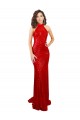 Rosso Stile sirena Capestro Alto Collo Paillettes Lunga Formali Abiti da damigella donore / Abiti da sera / Abiti da ballo Basso Prezzo
