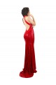 Rosso Stile sirena Capestro Alto Collo Paillettes Lunga Formali Abiti da damigella donore / Abiti da sera / Abiti da ballo Basso Prezzo