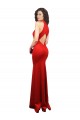 Rosso Stile sirena Capestro Raso Elastico Lunga Formali Abiti da damigella donore / Abiti da sera / Abiti da ballo Basso Prezzo