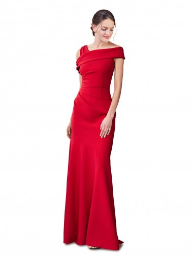 Rosso Stile sirena Crespo Elastico Lunga Formali Abiti da damigella donore / Abiti da sera / Abiti da ballo Basso Prezzo