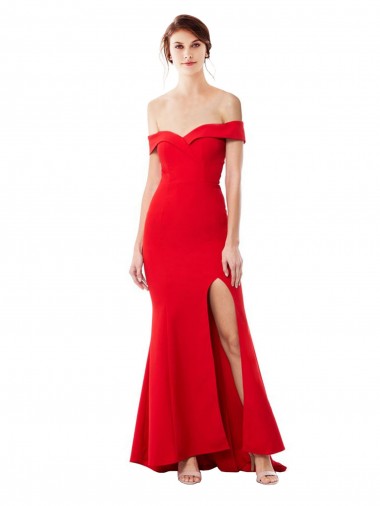Rosso Stile sirena Crespo Elastico Lunga Formali Abiti da damigella donore / Abiti da sera / Abiti da ballo Basso Prezzo