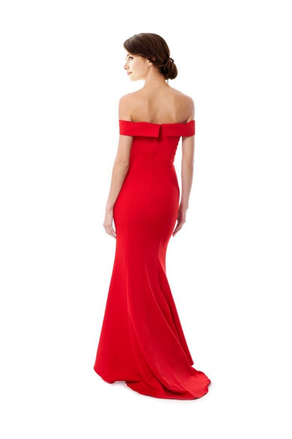 Rosso Stile sirena Crespo Elastico Lunga Formali Abiti da damigella donore / Abiti da sera / Abiti da ballo Basso Prezzo