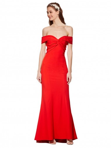 Rosso Stile sirena Crespo Elastico Lunga Formali Abiti da damigella donore / Abiti da sera / Abiti da ballo Basso Prezzo