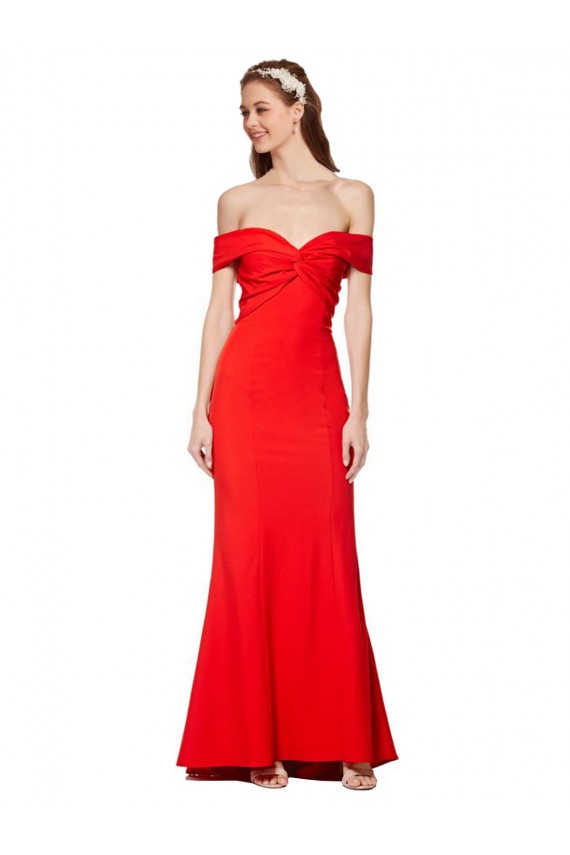 Rosso Stile sirena Crespo Elastico Lunga Formali Abiti da damigella donore / Abiti da sera / Abiti da ballo Basso Prezzo