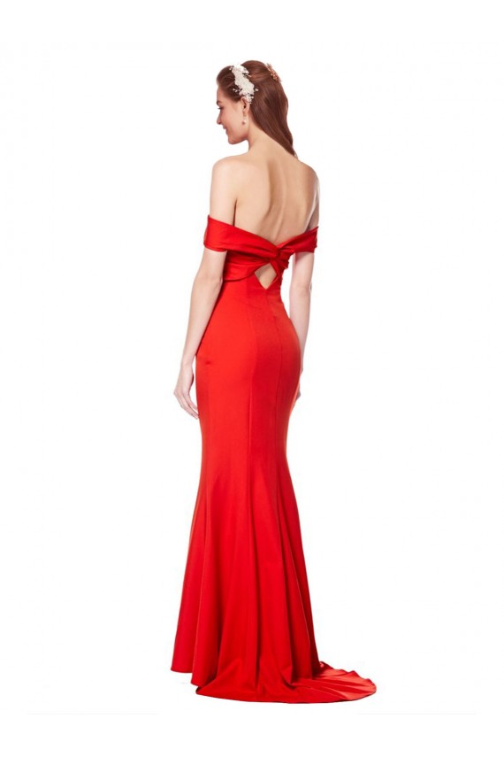 Rosso Stile sirena Crespo Elastico Lunga Formali Abiti da damigella donore / Abiti da sera / Abiti da ballo Basso Prezzo