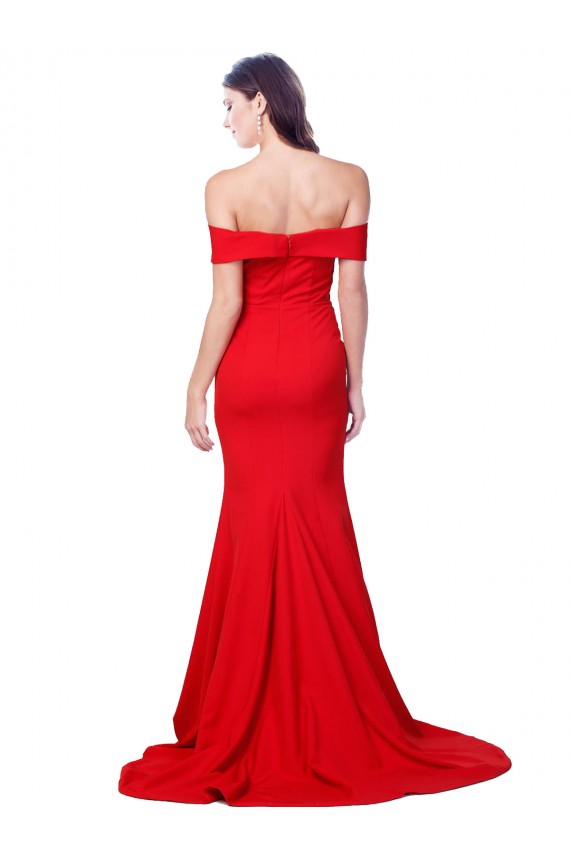 Rosso Stile sirena Innamorato Crespo Elastico Lunga Formali Abiti da damigella donore / Abiti da sera / Abiti da ballo Basso Prezzo