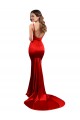 Rosso Stile sirena Innamorato Raso Elastico Lunga Formali Abiti da damigella donore / Abiti da sera / Abiti da ballo Basso Prezzo