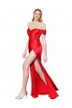 Rosso Stile sirena Raso Elastico Lunga Formali Abiti da damigella donore / Abiti da sera / Abiti da ballo Basso Prezzo