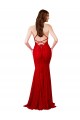 Rosso Stile sirena Scollatura a V Pizzo Lunga Formali Abiti da damigella donore / Abiti da sera / Abiti da ballo Basso Prezzo