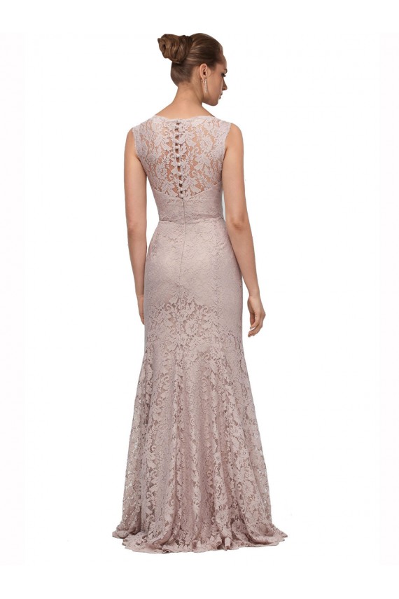 Stile sirena Illusione Scoop Pizzo Lunga Abiti da damigella donore / Abiti da ballo Basso Prezzo