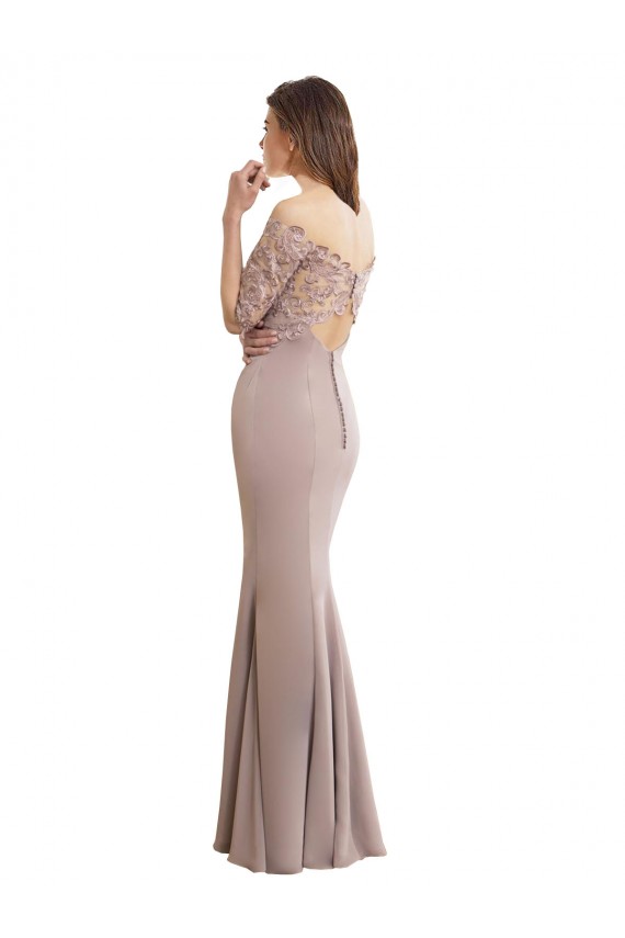 Stile sirena Innamorato Alto Collo Chiffona Pizzo Lunga Abiti da damigella donore Basso Prezzo