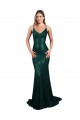 Verde Scuro Stile sirena Scollatura a V Paillettes Lunga Formali Abiti da damigella donore / Abiti da sera / Abiti da ballo Basso Prezzo