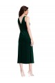 Verde Scuro Tubino Cappuccio Midi Velluto Elastico Corto Abiti da damigella donore / Abiti da ballo / Abiti da cocktail Basso Prezzo